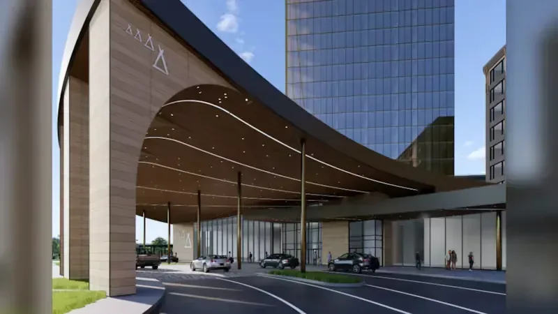 Resort exterior under open sky